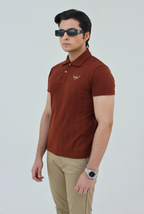 Knitted Polo Shirt - Chocolate Brown