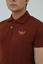 Knitted Polo Shirt - Chocolate Brown