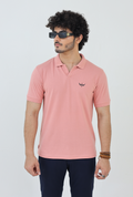 Textured Knitted Polo shirt - Baby Pink