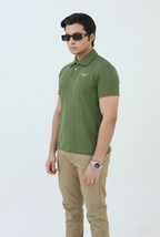 Knitted Polo Shirt - Olive Green