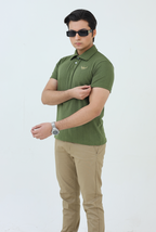 Knitted Polo Shirt - Olive Green