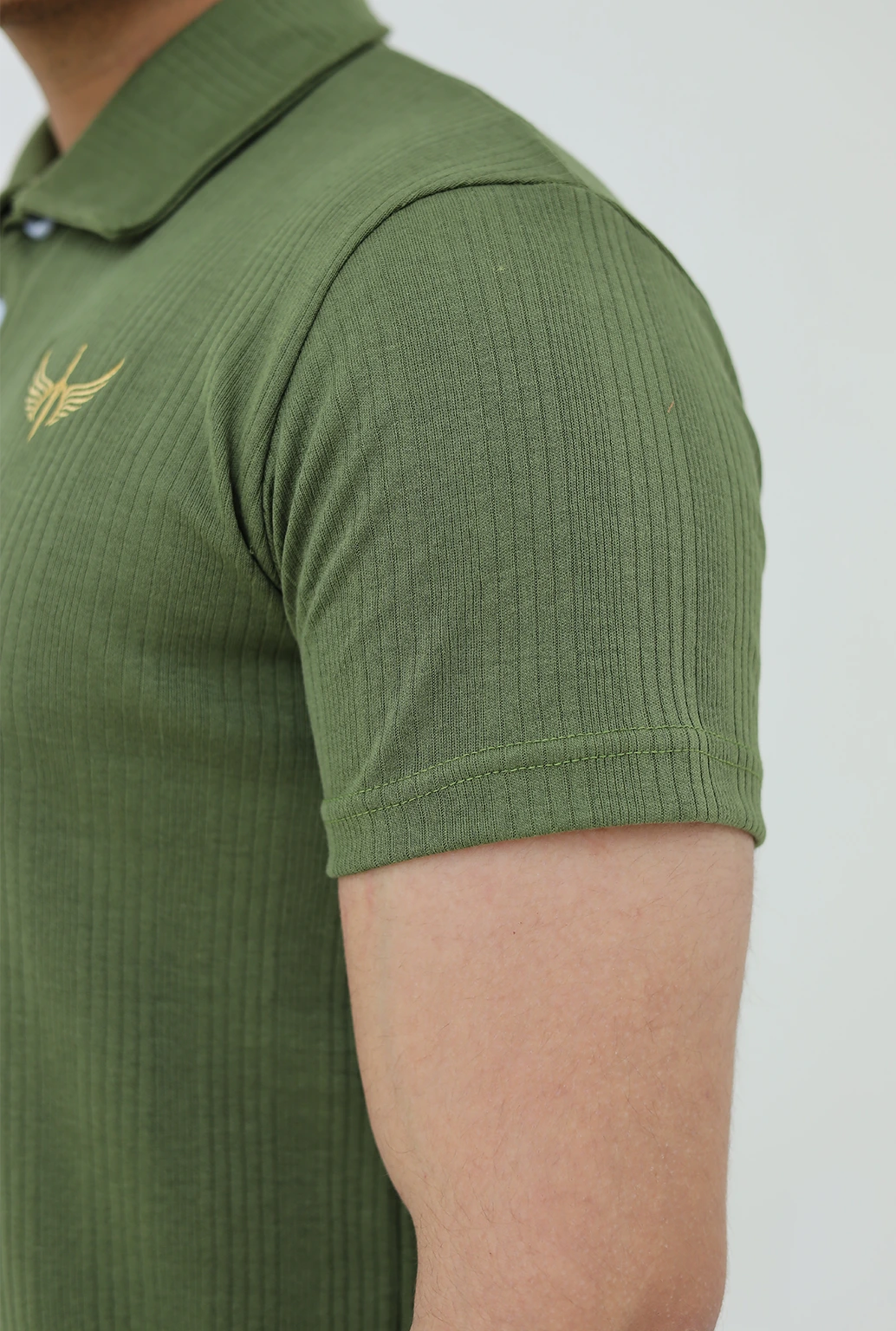 Knitted Polo Shirt - Olive Green
