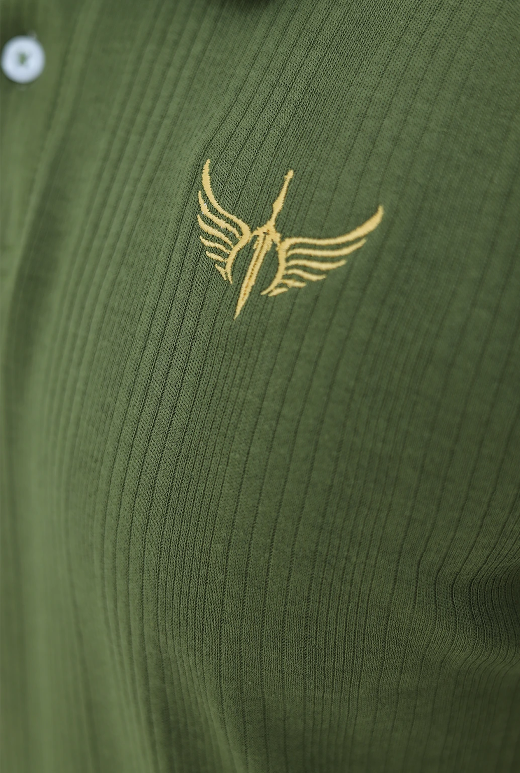 Knitted Polo Shirt - Olive Green