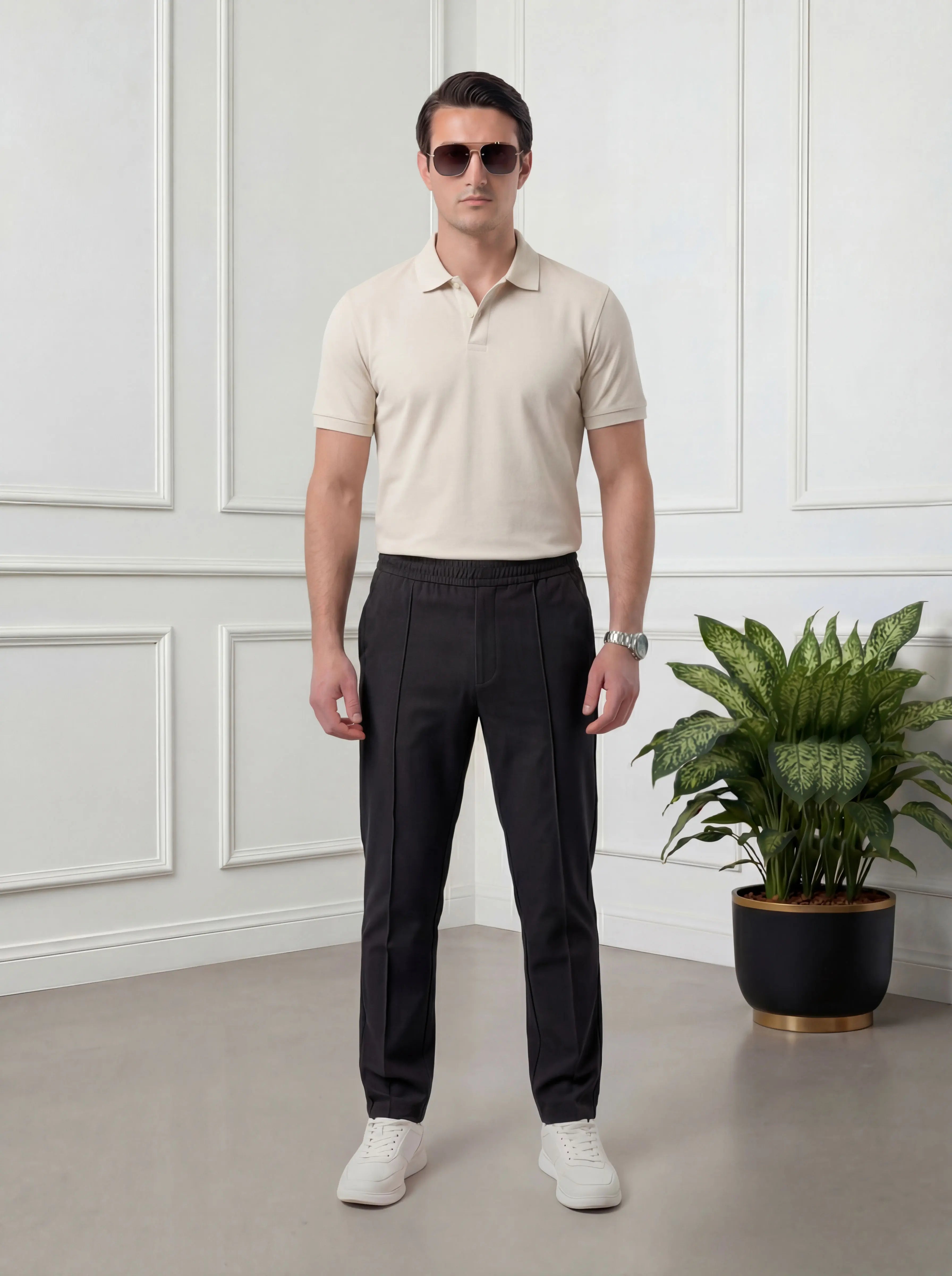 Straight Fit Trouser Pant - Black