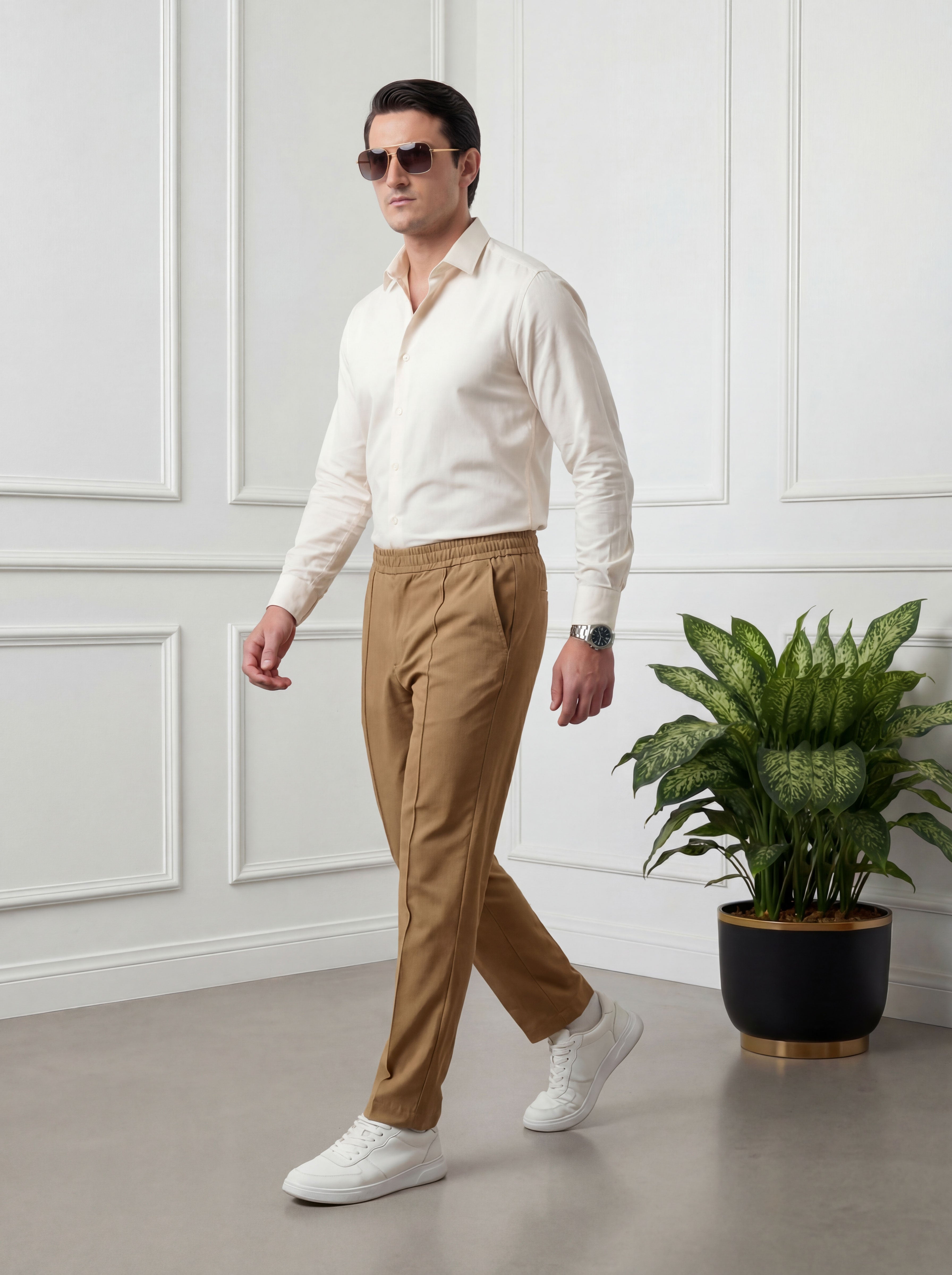 Straight Fit Trouser Pant - Khaki