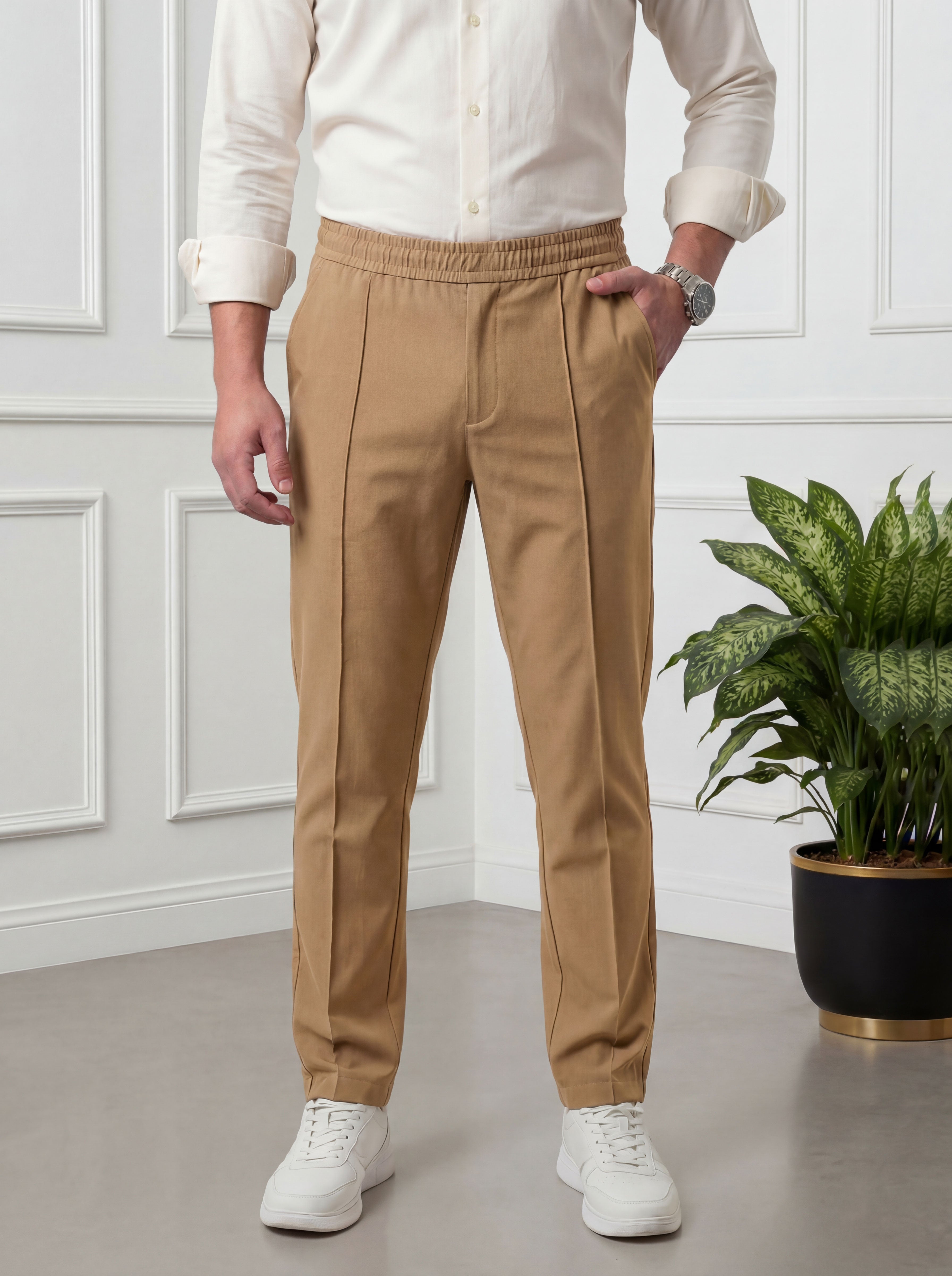 Straight Fit Trouser Pant - Khaki