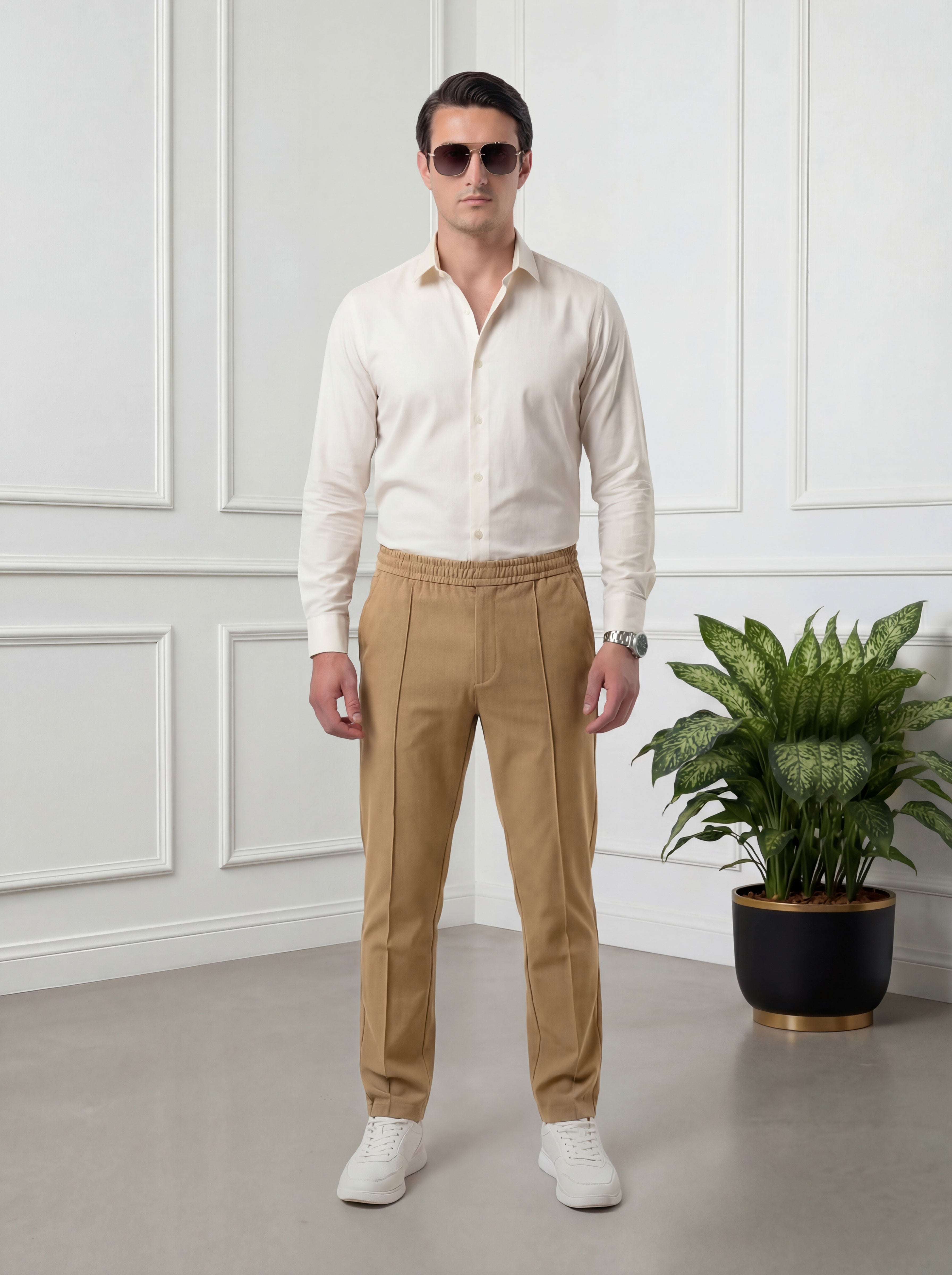 Straight Fit Trouser Pant - Khaki