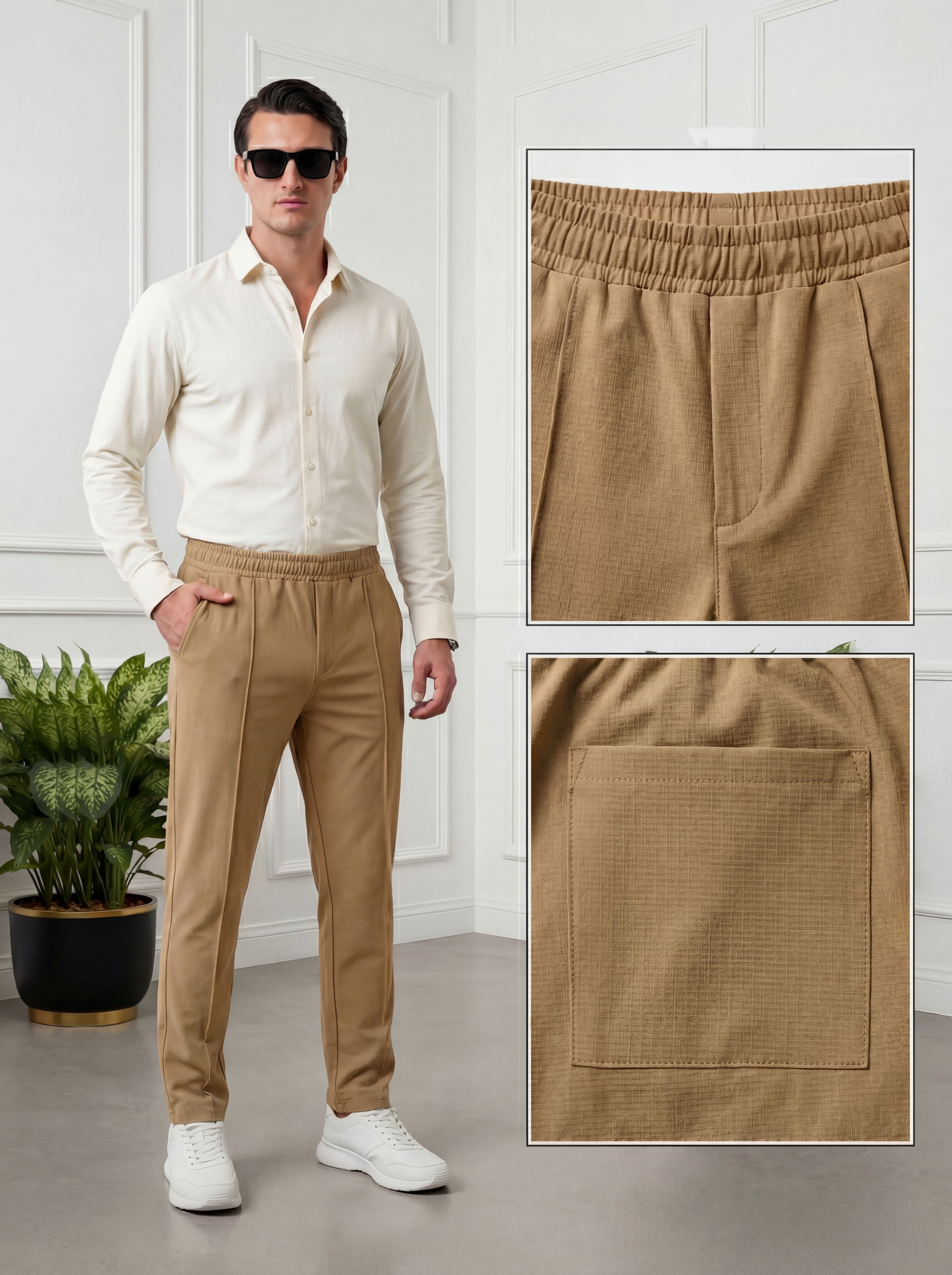 Straight Fit Trouser Pant - Khaki