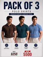 Pack Of 3 Ribbed Polo shirts