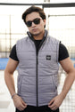 Premium Sleeveless Puffer - Light Grey