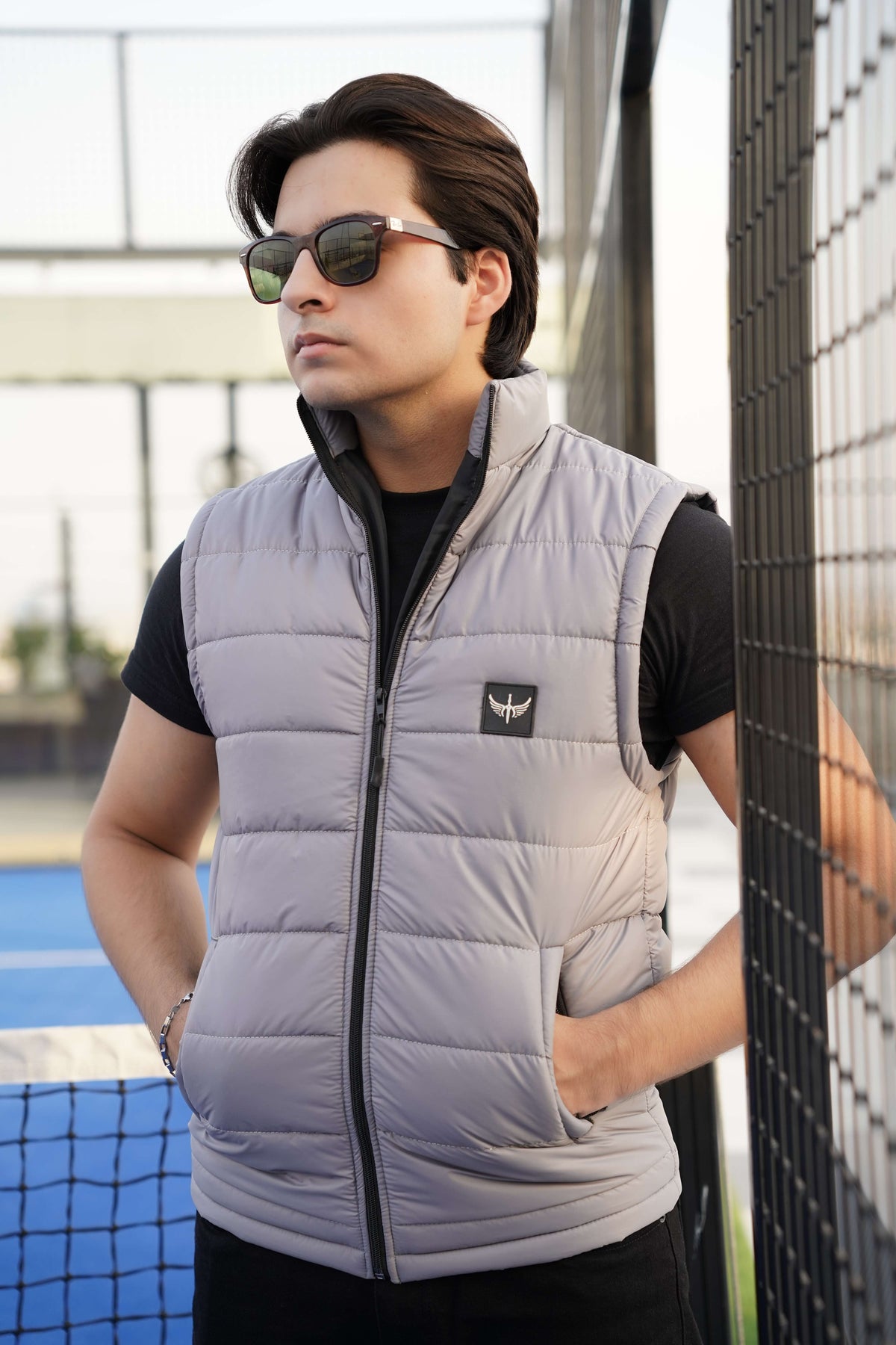 Premium Sleeveless Puffer - Light Grey
