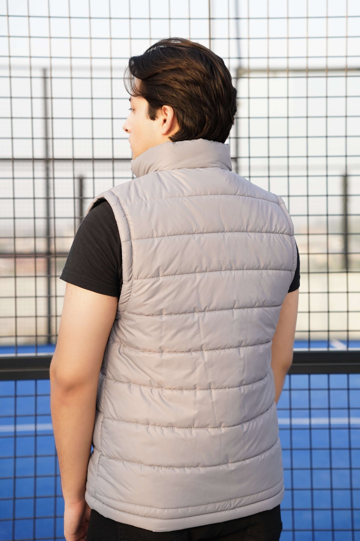 Premium Sleeveless Puffer - Light Grey
