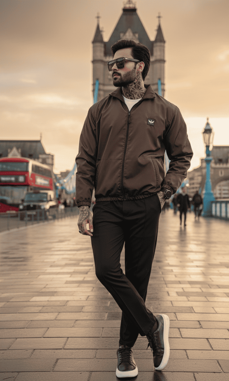 Waterproof Windbreaker Jacket - Brown