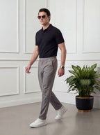 Straight Fit Trouser Pant - Silver Grey