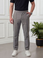 Straight Fit Trouser Pant - Silver Grey