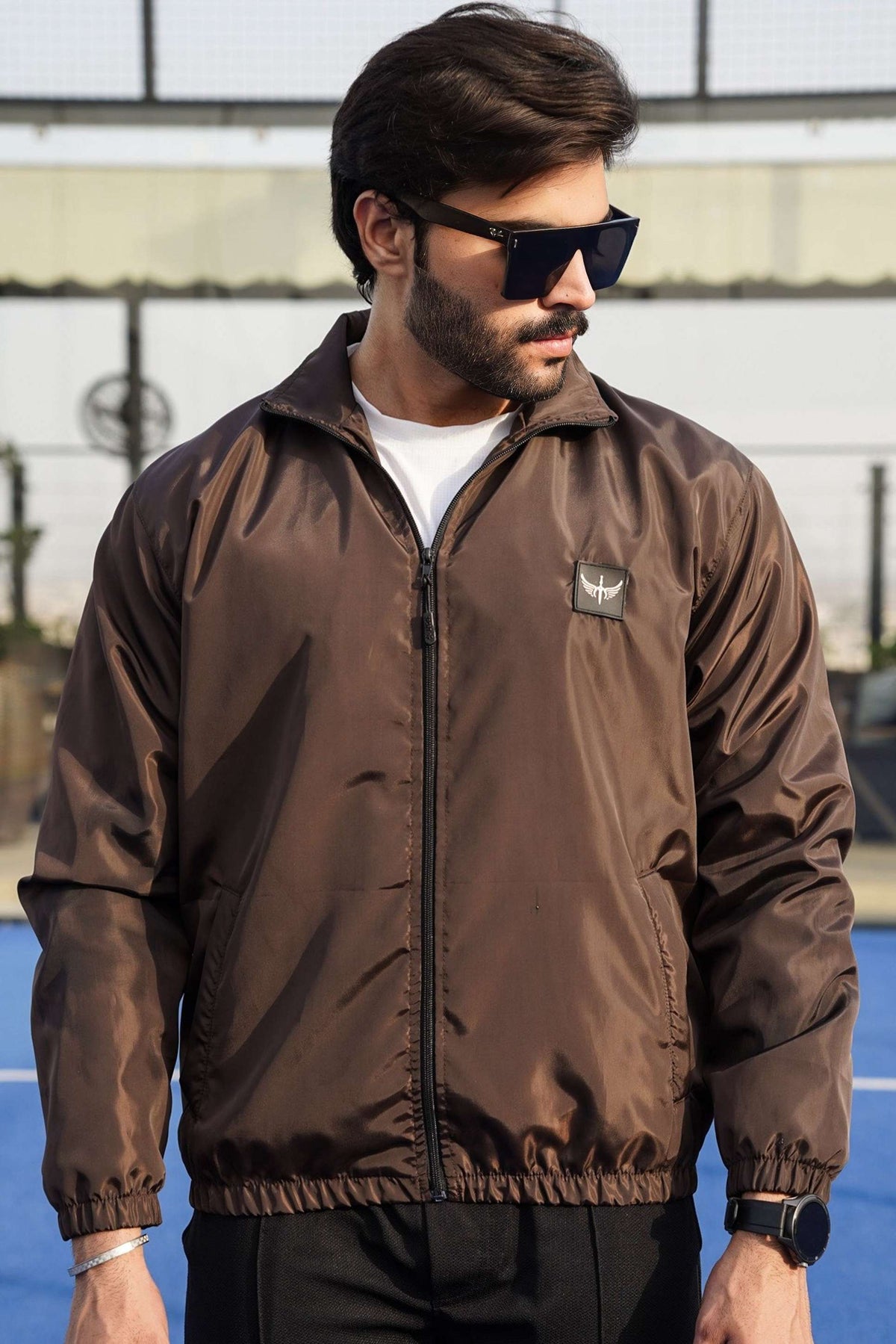 Waterproof Windbreaker Jacket - Brown