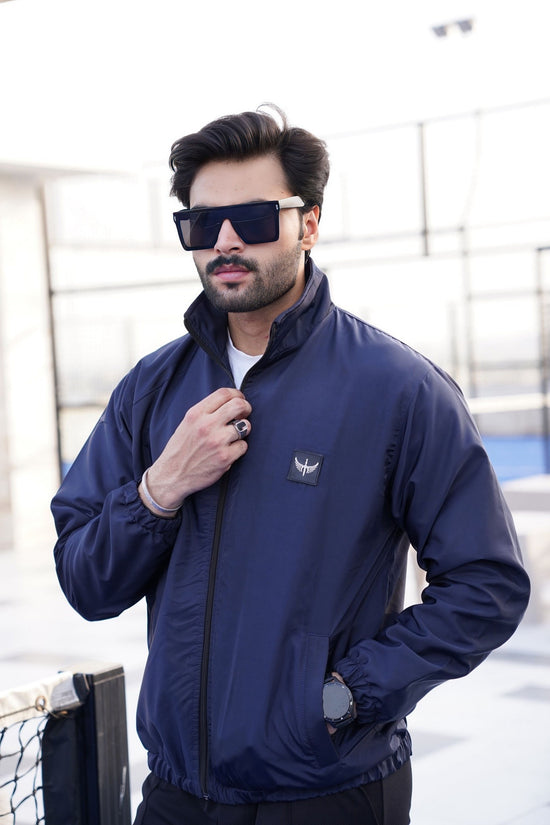 Waterproof Windbreaker Jacket - Navy Blue
