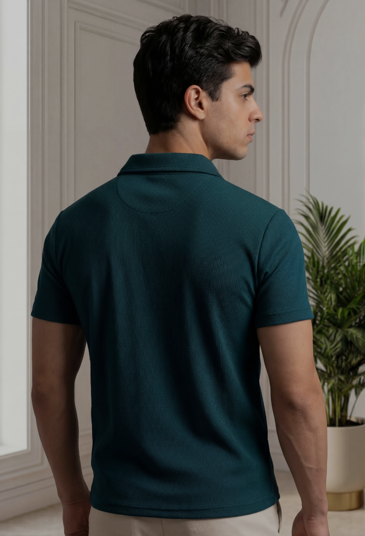 Pack Of 2 Ribbed Polo shirts (Brown + Zinc)